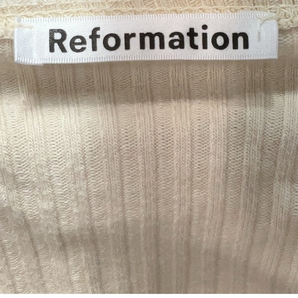 Reformation Crop Top Spaghetti Straps Sleeveless Ivory Color Size Large - Picture 5 of 8